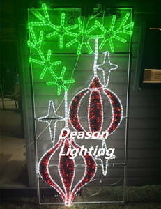 La rue de Noël a mené des lumières de motif de poteau de corde - Product Image 1