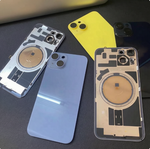 กระจกหลังคุณภาพสูงสำหรับ iPhone 14 และ 14 Plus, 15 Pro, 16 Plus พร้อมกรอบโลหะและวงแหวนแม่เหล็ก ฝาครอบแบตเตอรี่มือถือ - Product Image 2