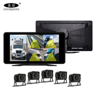 Cámara de Coche Profesional Portátil de 10.1 Pulgadas IPS 720P/1080P con 5 Cámaras, Grabador DVR, Grabación en Bucle, Visión Nocturna y Pantalla Táctil
