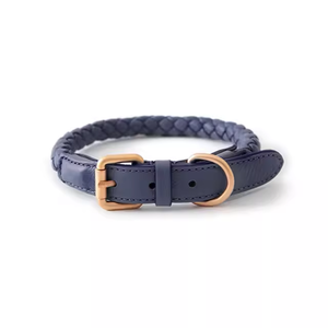 <span class=keywords><strong>Collar</strong></span> de cuerda de perro hecho a mano personalizado, correa a juego, cuero vegano trenzado ligero de lujo ecológico para perros pequeños - Product Image 4