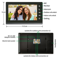 VIDEW Système de sonnette vidéo étanche 7 pouces 720P avec interphone bidirectionnel pour appartement et villa