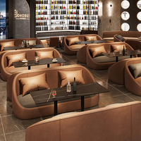 Meubles commerciaux personnalisés de luxe moderne, canapé de bar, banquette de bar, sièges de bar à coloris contrastés pour discothèque, cocktail bar, pub, lounge