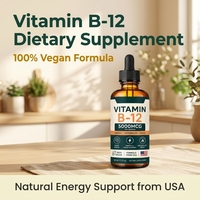 Gouttes liquides de Vitamine B12 à marque privée OEM/ODM 5000mcg Haute Concentration Méthylcobalamine Complément Alimentaire Végétalien 60ml
