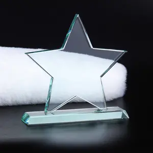 Customized Cheap Price Jade Clear Color Crystal Glass Trophy Award For Blank