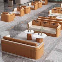 Canapé de bureau de luxe léger avec table à thé Hôtel Club Café Lobby Réception Chaise de négociation Ventes pour réception de bureau