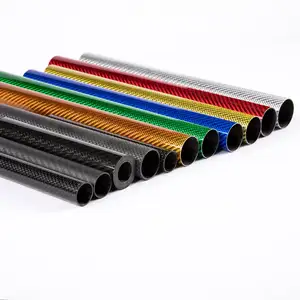 Color custom carbon fiber tube, support pattern customization,fiber tubes 10mm 12mm 18mm 20mm