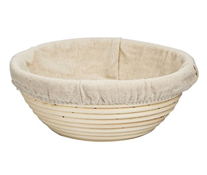 Cesta redonda de mimbre <span class=keywords><strong>para</strong></span> <span class=keywords><strong>pan</strong></span> artesanal, cesta de prueba con forro de lino de tela, venta al por mayor - Product Image 1