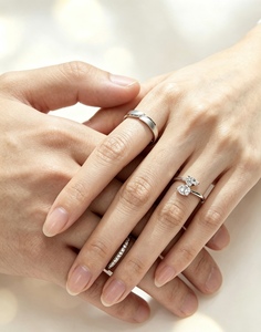 Xinfly PT950 Wedding Band Sets <b>for</b> <b>Couples</b> <b>Matching</b> Rings Lab Diamond Inlaid Certified with Free Engraving - Product Image 2