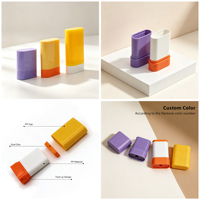 Vente en gros de contenants de déodorant en stick PP de 10 ml, 15 ml, 20 ml, forme plate, emballage de stick de crème solaire, stick de parfum solide, couleur personnalisée