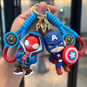 Dessin animé mignon Q-Version Marvel porte-clés pendentif créatif Wolverine fait à la main poupée <span class=keywords><strong>voiture</strong></span> Couple sac cadeau - Product Image 3