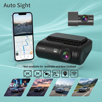 Caméra embarquée WiFi GPS 2,4 GHz avec contrôle par application, 2 caméras avant/arrière 1080P, vision nocturne, prise en charge de carte SD jusqu'à 256 Go, enregistrement en boucle automatique