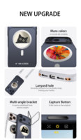 Coque de téléphone pour iPhone 17 avec support d'appareil photo, étanche CE IPX8, NFC, écran E-Ink personnalisable et recharge sans fil