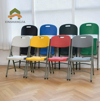 Chaise pliante en plastique HDPE de qualité alimentaire avec structure en acier, chaise de banquet, chaise d'extérieur pour mariage, fête, restauration, événement, jardin, lieu de réception