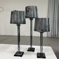 Ensemble de trois bougeoirs en cristal en acrylique pour centre de table de mariage, 60 cm/70 cm/80 cm, fournitures décoratives