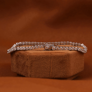 Sparkling 925 Sterling <b>Silver</b> Moissanite Link <b>Bracelet</b> Luxury Jewelry Accessory for Trendsetters and Gift Giving - Product Image 2