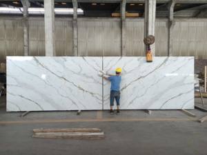 Calacatta Gold Pd, Impresión Digital, Encimera de Cuarzo Impreso, Revestimiento de Paredes, Azulejos, Cuarzo de Ingeniería, Losa de Cuarzo Super Jumbo, Losas de Cuarzo - Product Image 6