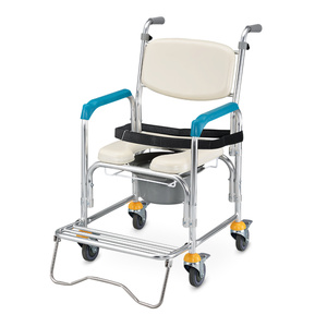 Heavy Duty Rubber Brake Caster Replacement Bathroom Safety <b>Wheel</b> for Wheeled Commode Chair Medical Facility Use - Product Image 2