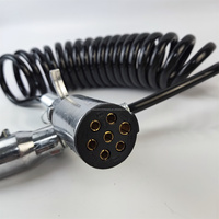 Nuevo Cable de Alimentación de Cobre en Espiral de Siete Núcleos para Remolques de Camiones de Servicio Pesado, para Sistema de Frenos, Negro y Verde