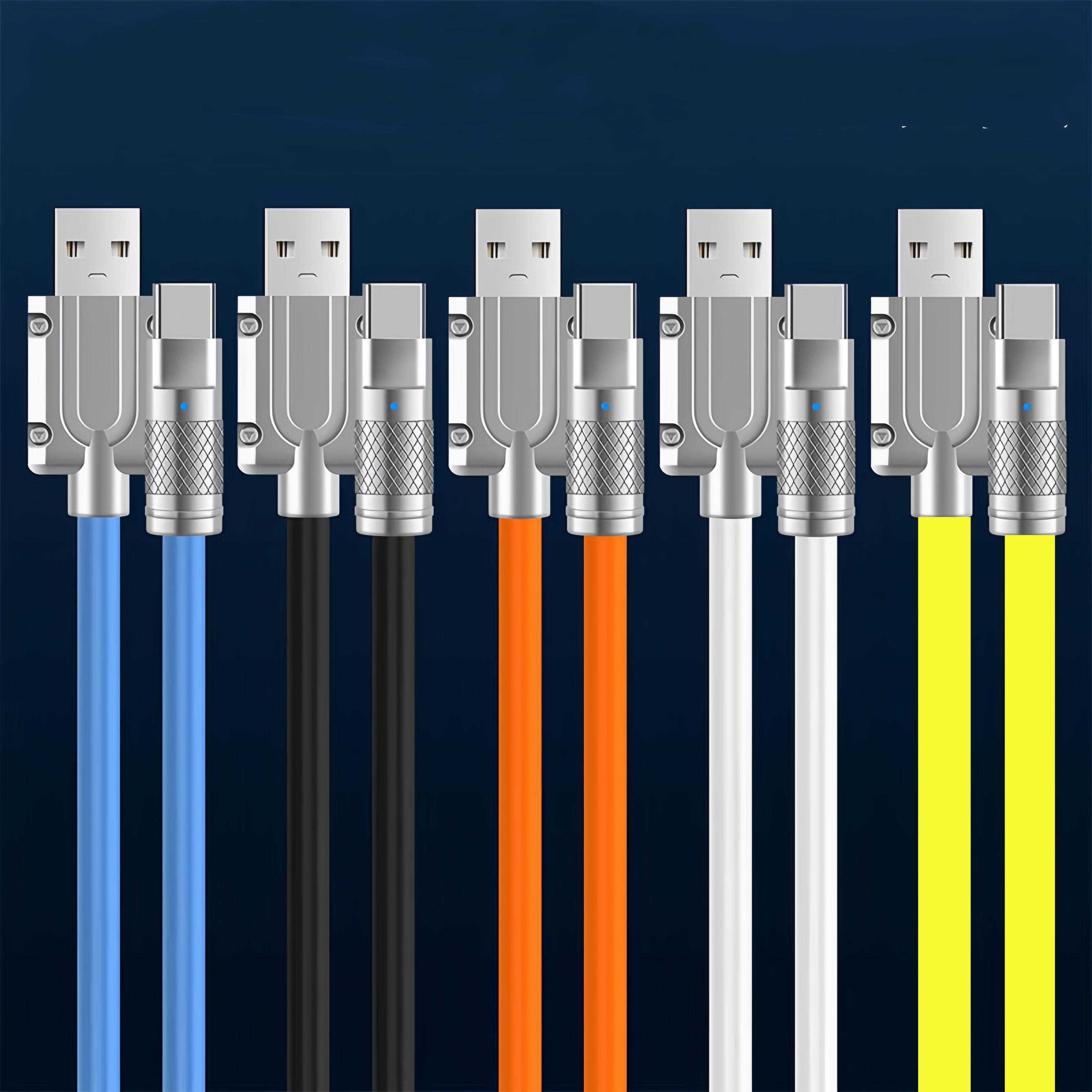 Гибкий силиконовый USB-кабель для зарядки и передачи данных из цинкового сплава OD6.0 USB C на USB C Type C 6A 120 Вт