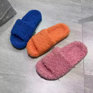 Designer <b>Women</b> <b>Shoes</b> Fashion Furry Warm Slip Platform Slippers Furry Slide Indoor with Embroidery Warm Slippers Casual <b>Shoes</b> - Product Image 3