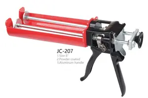 Pistola selladora de silicona JC-204, pistola de calafateo con mango de aluminio y acero recubierto de polvo