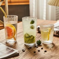 Nouvelle tasse en verre imprimée par un créateur de mode, pour la maison, pour la bière, le jus, les cocktails highball