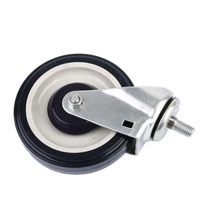 3/4/<span class=keywords><strong>5</strong></span>/6/8 Zoll schwarz blau silber Gummi drehbar Stahl kern industrielle Lenkräder für Supermarkt Shop Trolley - Product Image 2
