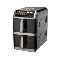 Friteuse à air double cuve Vasion 5.6L+5.6L avec fenêtre de visualisation, électrique, pour usage domestique et VR, 2 paniers de friture indépendants, double zone numérique