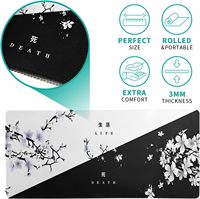 Tapis de souris de jeu personnalisé avec logo, imperméable, écologique, format étendu 31,5x11,8 pouces, impression par sublimation CMYK, motif Sakura japonais, antidérapant