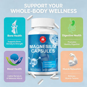 Gélules de Magnésium Gabe Health 300mg Glycinate Malate Citrate pour le Soutien Osseux, Digestif, de l'Humeur et Musculaire – Marque Privée OEM - Product Image 4