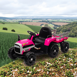 12V 6 ruote con motore elettrico trattore da viaggio giocattolo per e luci in materiale plastico per neonati e bambini - Product Image 3