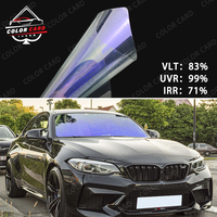 1.52*30M CR90 8070 Ungu Biru Muda Chameleon PET Anti Gores Pelindung UV/Inframerah Kaca Film Mobil Solar