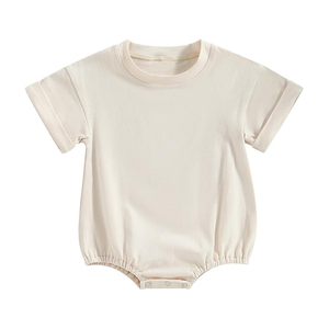 Combinaison courte à manches courtes pour bébé, enfant, garçon, bleu uni, imprimé, vente en gros, SR4228 - Product Image 4