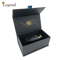 Caja de Regalo Magnética Negra de Lujo, Caja de Embalaje de Cartón Rígido con Forma de Libro para Perfume, Aceite Esencial, Cosméticos, Impresión Personalizada