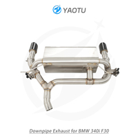 YT knalpot Catback baja tahan karat, dengan sistem kontrol katup untuk BMW 340i F30