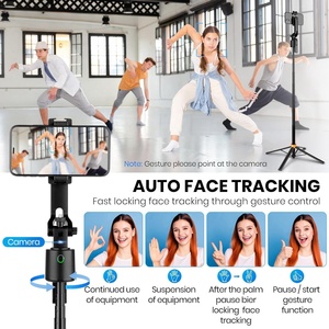 Stabilisateur Gimbal Sport 360° de 18 cm avec suivi du visage, télécommande sans fil, contrôle gestuel et perche à <span class=keywords><strong>selfie</strong></span> intégrée pour téléphone portable et caméra d'<span class=keywords><strong>action</strong></span> - Product Image 5