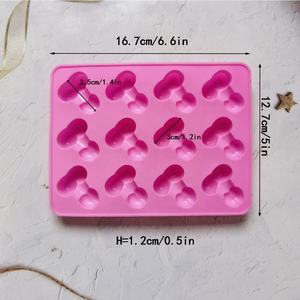 Moule à gâteau <span class=keywords><strong>en</strong></span> Silicone Sexy 3D 12 trous, moule à pénis <span class=keywords><strong>en</strong></span> <span class=keywords><strong>chocolat</strong></span> pour bricolage, décoration de gâteau de fête d'anniversaire - Product Image 2