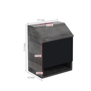 2024 Vintage gris Feedback Collector porte-bulletin de vote bois Suggestion/boîte de commentaires avec serrure et tableau noir - Product Image 2