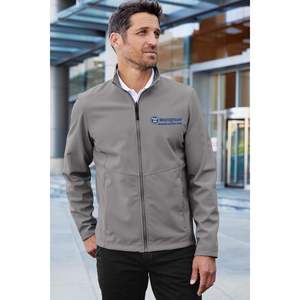 2025 Chaquetas de exterior con texto de logotipo bordado personalizado para hombres J901 Soft Shell Zip up con características colectivas - Product Image 1