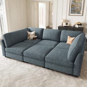 <span class=keywords><strong>Canapé</strong></span>-<span class=keywords><strong>lit</strong></span> modulaire OEM personnalisé avec assise profonde, <span class=keywords><strong>canapé</strong></span> nuage pour salon, bleu-gris - Product Image 1