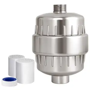 high output color 20 stages brushed nickel shower filter with Vitamin C / E 2 replacements