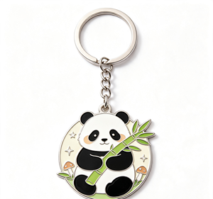 Cute Panda Metal Keychain Zinc Alloy <b>Key</b> <b>Ring</b> Enamel Pendant <b>Bag</b> Car <b>Key</b> Holder Gift Souvenir - Product Image 4