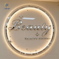 Enseigne Lumineuse LED Sur Mesure pour Salon de Beauté, Panneau Rétroéclairé Personnalisé, Logo Mural 3D Lumineux en Métal pour Décoration de Magasin