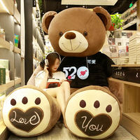 Ours en peluche géant souriant avec pull et nœud papillon, pour couple, mariage, cadeau pour amoureux et enfants