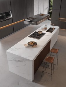 Alps White, fond blanc pur avec <span class=keywords><strong>des</strong></span> veines grises douces, haute dureté et résistance aux rayures, résistance aux hautes températures, sans décoloration - Product Image 6