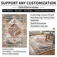 YouZhi Floral Tufted Anti-Slip Boho Living Room Rug 60x150cm Bedroom Runner Carpet Vintage Low Pile Washable Outdoor Prayer