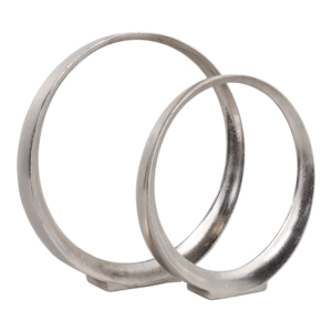 Ornamenti scultorei in alluminio a forma di cerchio per la decorazione di casa e bagno, statue ad anello per l'ufficio e la decorazione della stanza - Product Image 2