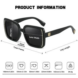 Lunettes de soleil polarisées JUNCTURE pour femmes, monture carrée de grande taille, lunettes de soleil rétro tendance, lunettes de soleil de haute qualité pour femmes - Product Image 2