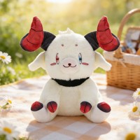 Peluche personnalisée en forme de chèvre démoniaque, jouet en peluche avec cornes dégradées, style Kawaii Anime, poupée douce, fabrication OEM ODM, vente en gros, cadeau pour enfants