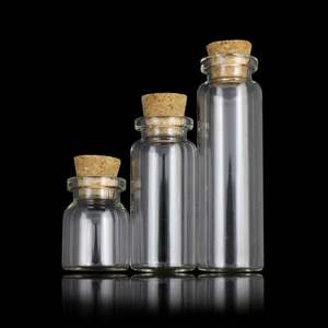 Wholesale Mini Wishing <b>Bottle</b> 5ml 10ml 15ml 20ml 25ml Glass Vials Custom Logo Screen Printed Clear Glass Cosmetic Packaging <b>Cork</b> - Product Image 2